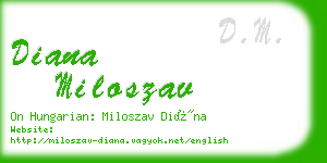 diana miloszav business card